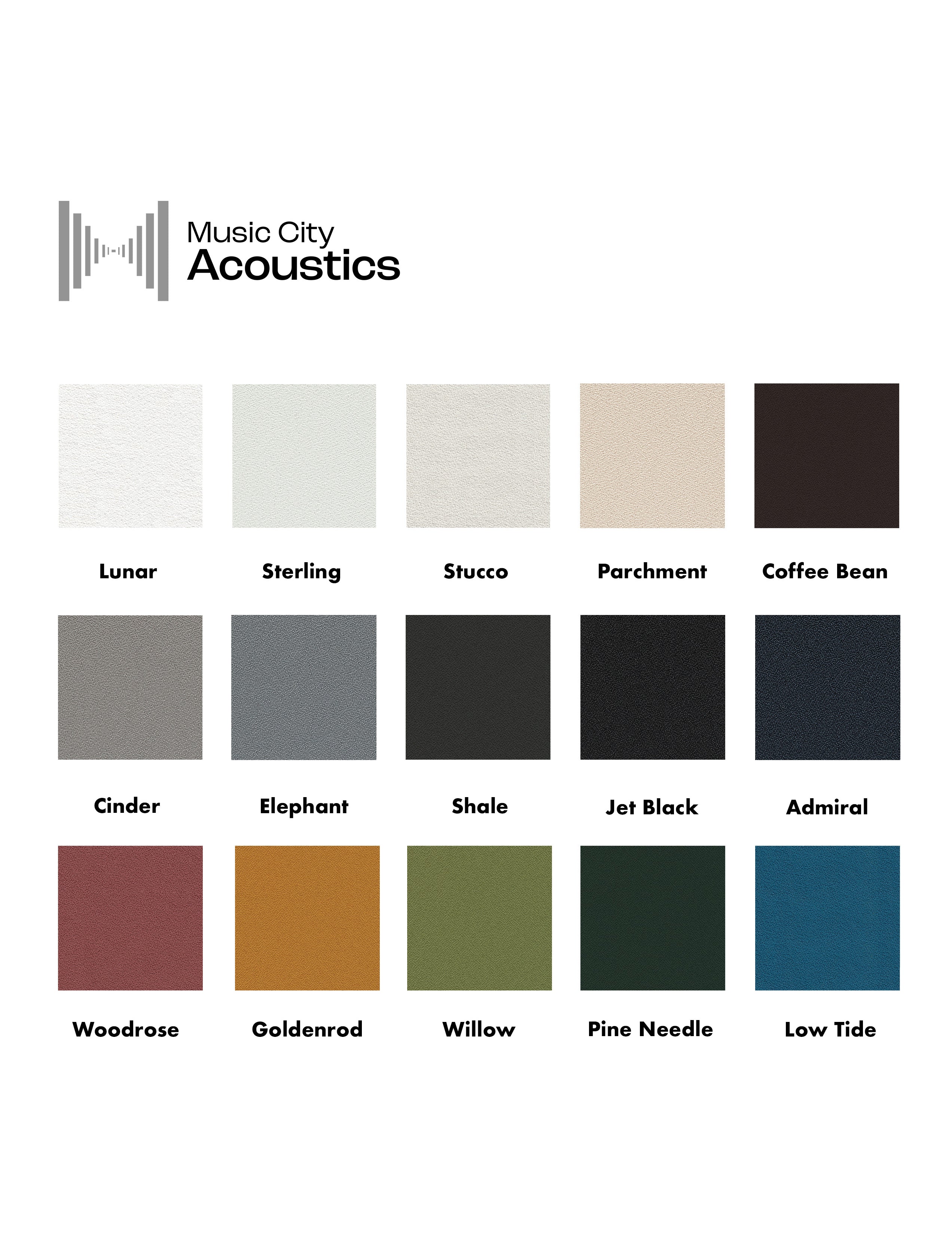 Fabric Swatch Sample Pack - Color swatches for Music City Acoustics Acoustic Panels