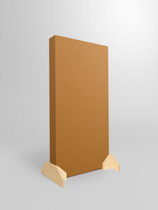 Music City Acoustics bookend feet - broadband acoustic panel mounted in bookend feet in natural studio white background 