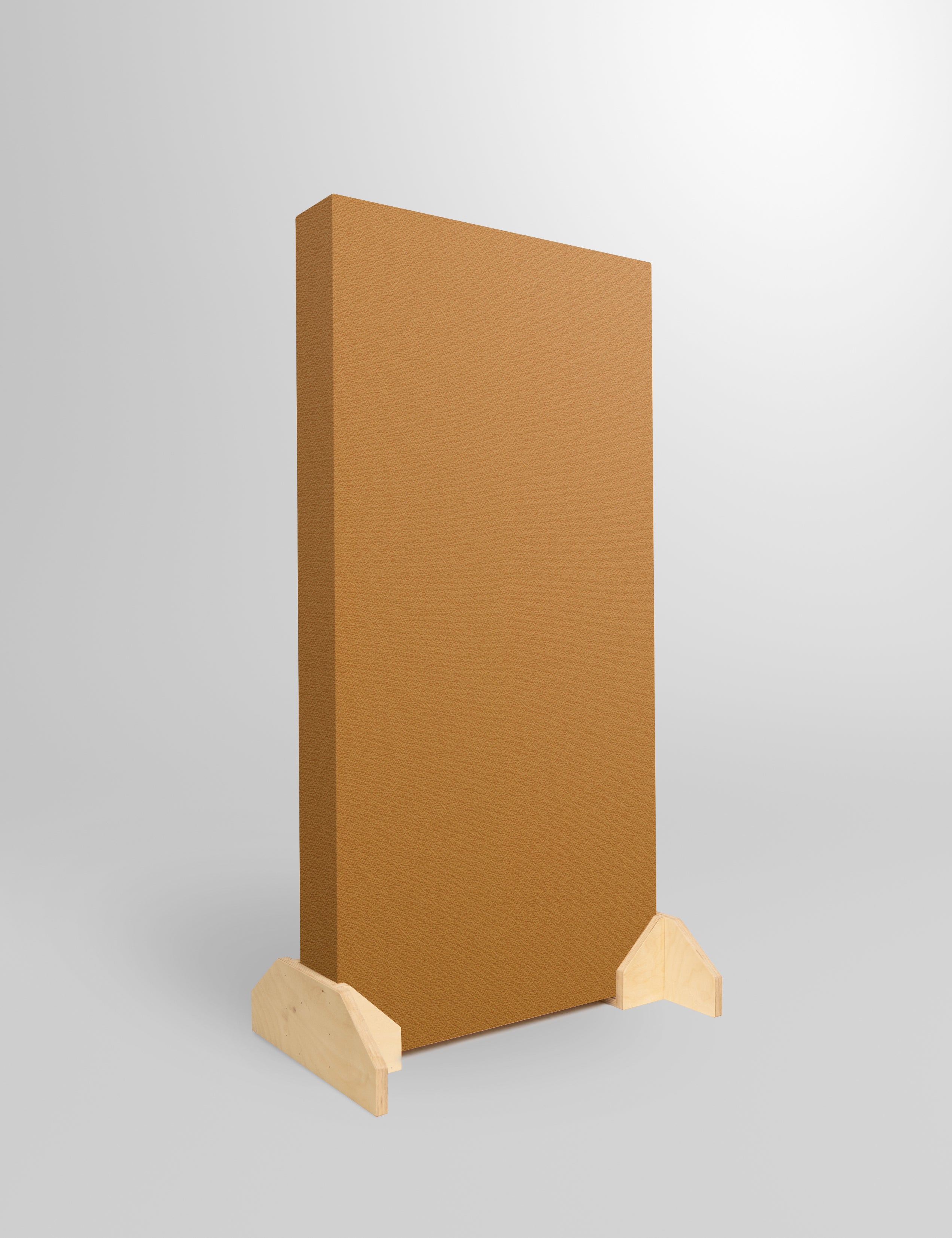 Music City Acoustics bookend feet - broadband acoustic panel mounted in bookend feet in natural studio white background 